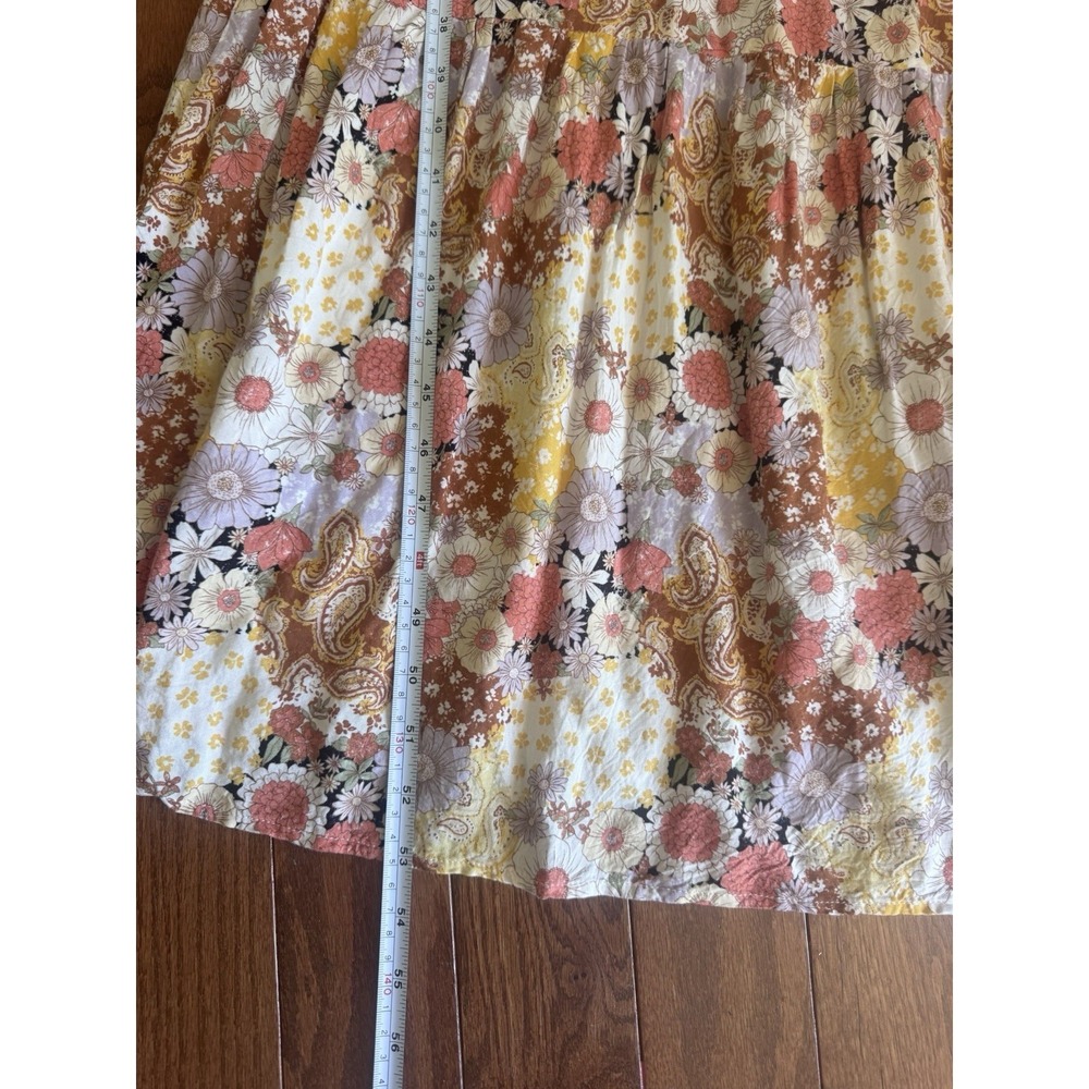 SO Goods For Life Floral Paisley Tiered Maxi Dress Size L Boho Cottagecore - Picture 11 of 11